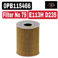 Oil Filter  E113H D235 & 0PB115466 & OX254D4 Compatible With PORSCHE 911 (991) & 911 (992) & 911 (997)  Tag 79