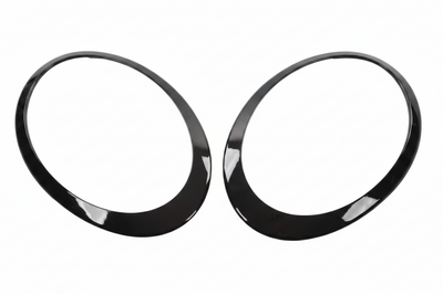 Headlight Chrome Bezel Ring Trim Left 51138739497 & Right 51138739498 Compatible With MINI F54 (Glossy Black 2019-2022)