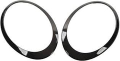 Headlight Chrome Bezel Ring Trim Left 51138739497 & Right 51138739498 Compatible With MINI F54 (Glossy Black 2019-2022)