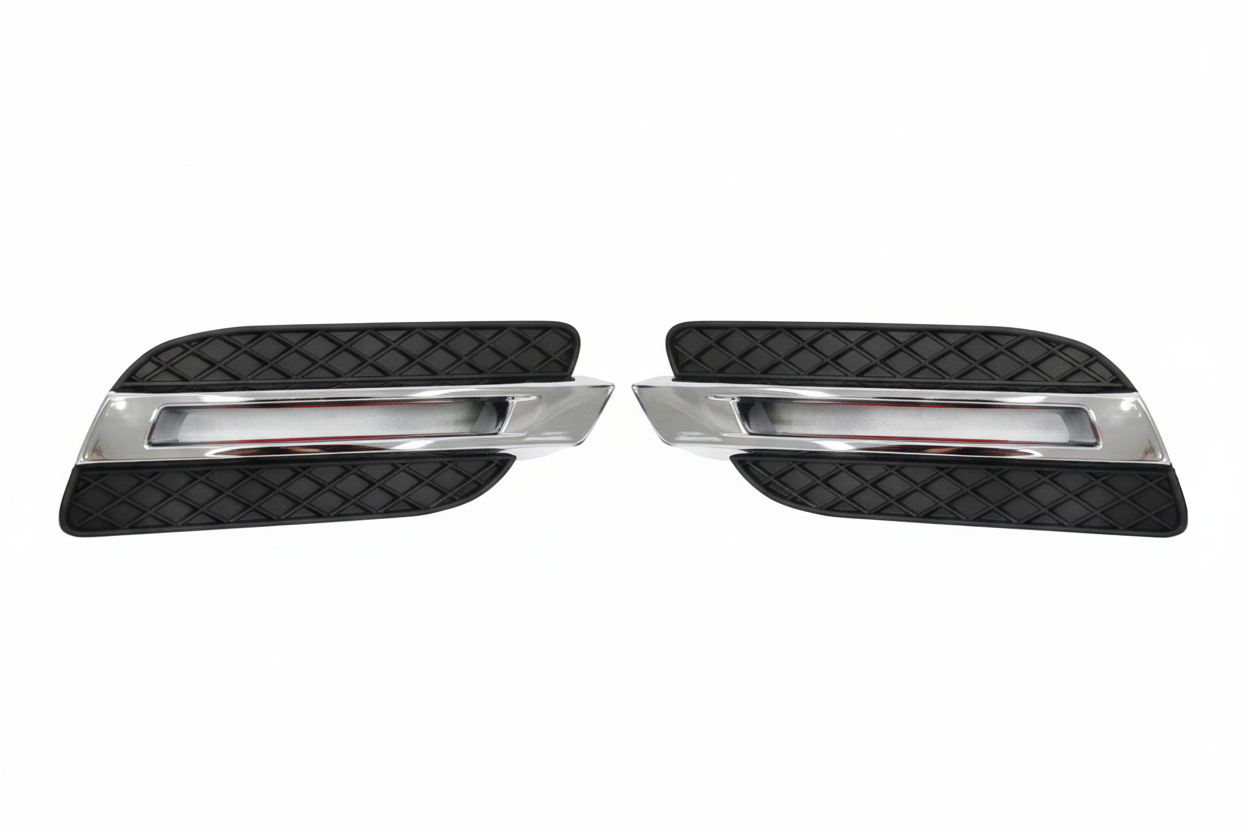 Fog Lamp Cover Right 1668842222 & Left 1668842122 & Fog Lamp Chrome Left 1668850774 A1668842122 & Right 1668850874 Compatible With MERCEDES-BENZ ML W166 2012-2015 Tag-FC-222