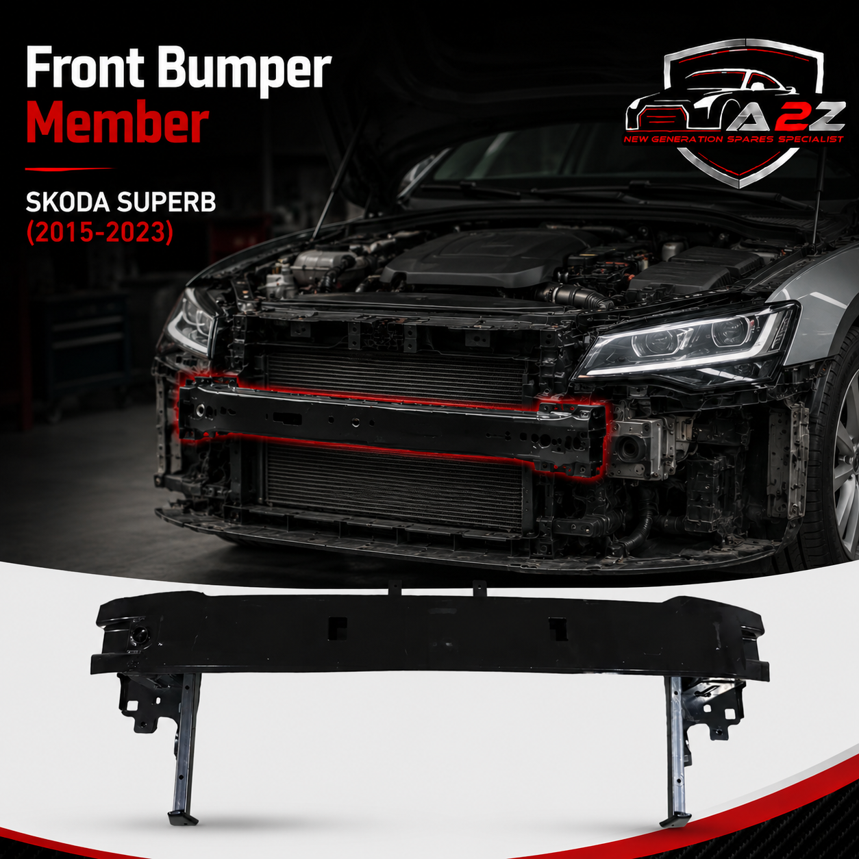 Front Bumper Member 3V0807109S Compatible With Skoda Superb (2015-2023)