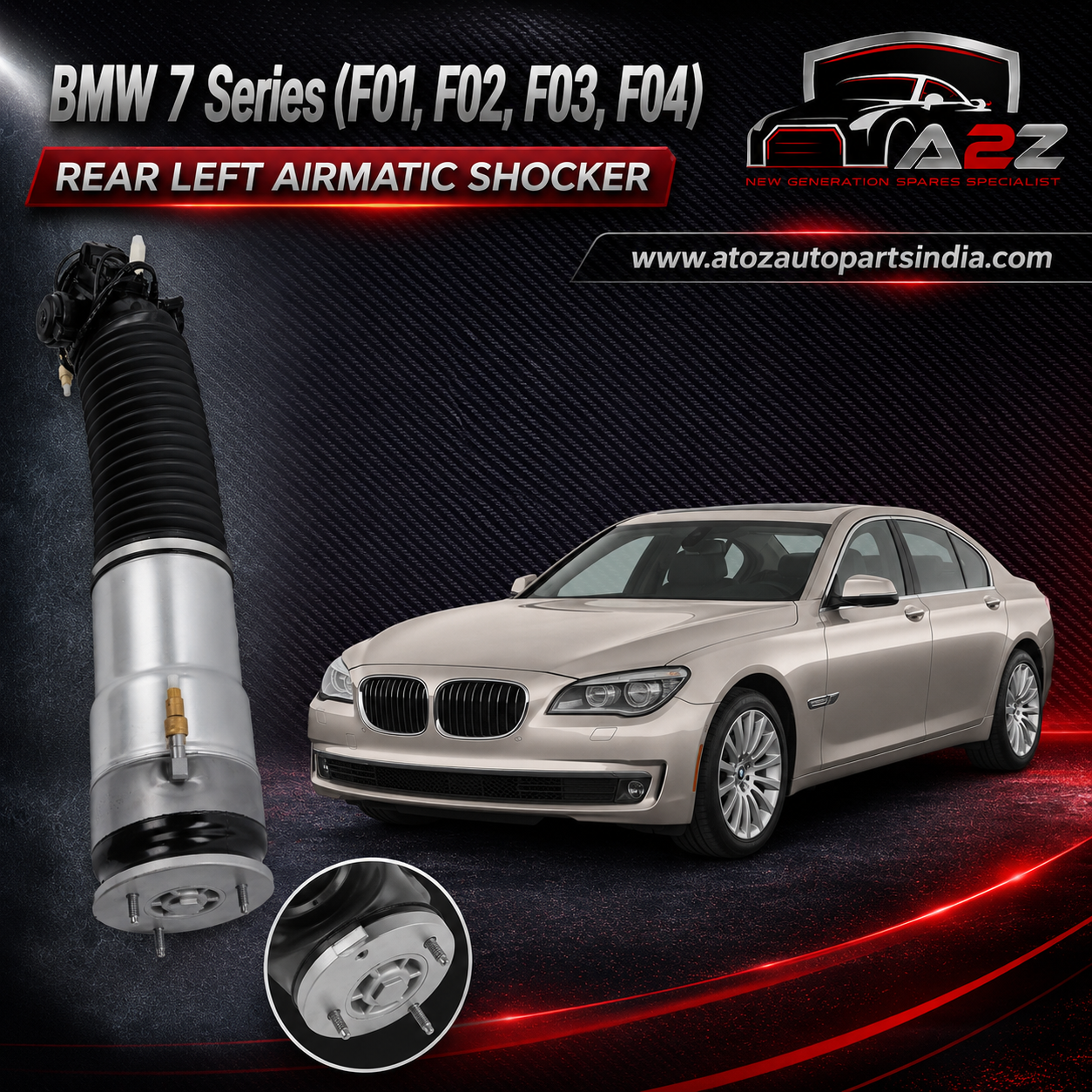 Rear Left  Air Suspension Shock Absorber Strut 37126791675 37126790219 37106858812 37126794140 Compatible With BMW 7 Series (F01, F02, F03, F04) (2008-15)