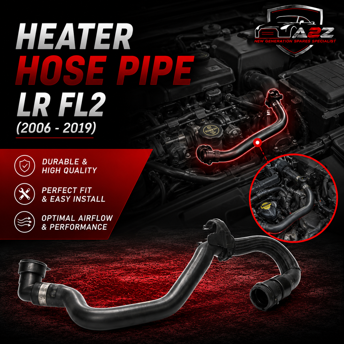 Heater Hose Pipe LR000943 Compatible with LAND ROVER FREELANDER 2 (L359) | LR2 Tag No.358