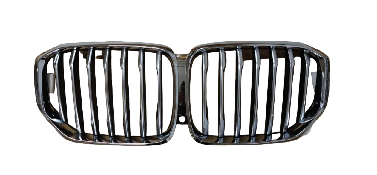 Silver Chrome Show Grill With Camera Hole 51137454887 Compatible With BMW X5 G05 (2019-2023)