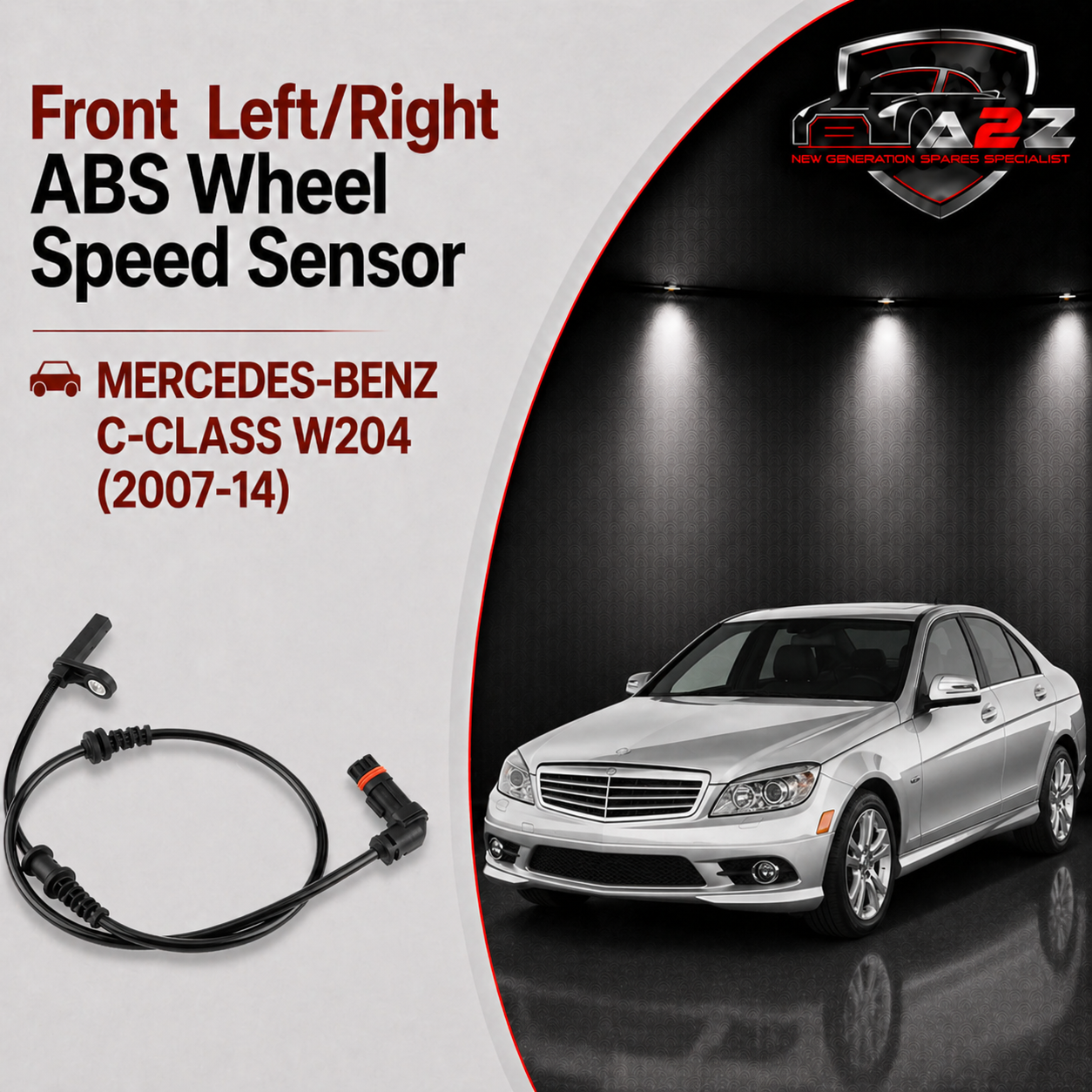 Front Left/Right ABS Wheel Speed Sensor 2045400117 2049057702 2049050000 Compatible With MERCEDES-BENZ C-CLASS W204
