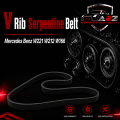 V-Ribbed Serpentine Belt 0029930996 Compatible With Mercedes Benz W221 W212 W166