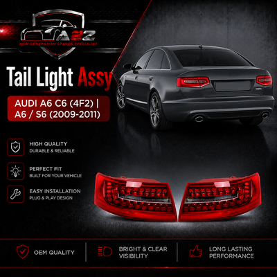 Tail Light Rear Lamp Compatible With AUDI A6 C6 (4F2) | A6 / S6 (2009-2011) Tail Light Rear Lamp Left 4F5945095J 4F5945095AB & Right 4F5945096J 4F5945096AB
