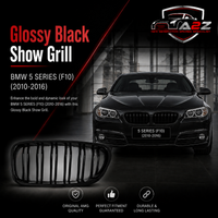 Glossy Black Show Grill Compatible With BMW 5 SERIES (F10) (2010-2016) Tag No.11