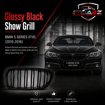 Glossy Black Show Grill Compatible With BMW 5 SERIES (F10) (2010-2016) Tag No.11