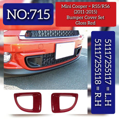 Bumper Cover Gloss Red Left 51117255117 & Right 51117255118 Compatible With MINI COOPER R55/R56 (2011-2015) Tag No.715