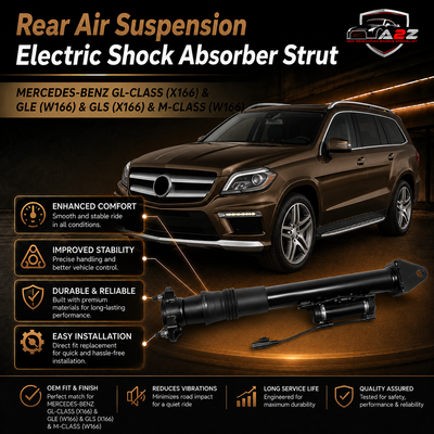 Rear Air Suspension Electric Shock Absorber Strut 1663200130 1663200930 A1663201930  Compatible With MERCEDES-BENZ GL-CLASS (X166) & GLE (W166) & GLS (X166) & M-CLASS (W166)