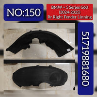 Rear Right Fender Linning 51719881680 Compatible With BMW 5 SERIES G60 (2024-2025) Tag No.150