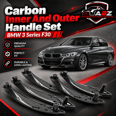 Carbon Inner And Outer Handle Set (Set Of 8 )  Compatible With BMW 3 Series F30