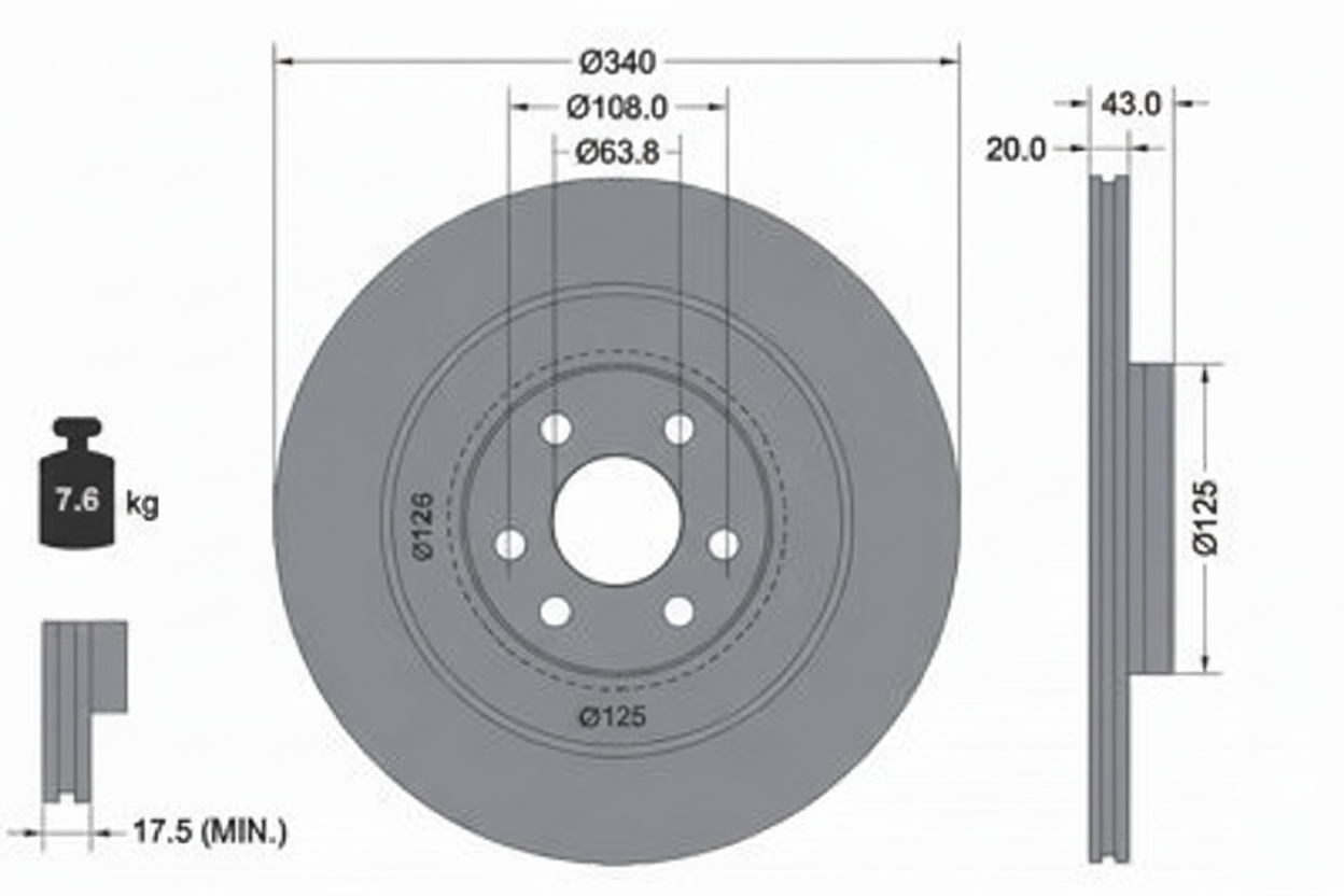Rear Brake Disc 31687441 & 31400779 Compatible With VOLVO XC90