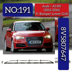 Front Bumper Lower Grill 8V5807647 Compatible With Audi A3 (8V) (2012-2016) Tag No.191