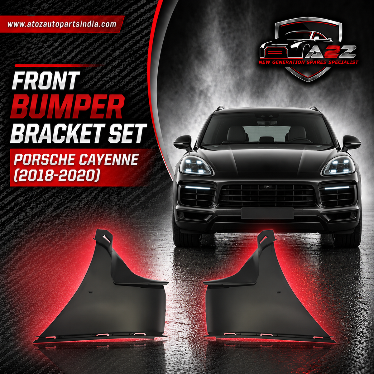 Front Bumper Bracket Set Right 9Y0807958 & Left 9Y0807957 Compatible With Porsche Cayenne (2018-2020) Tag No.430