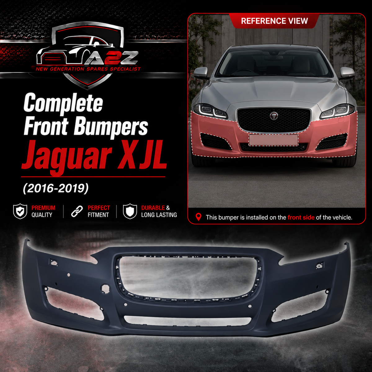 Complete Front Bumper C2D45316LML Compatible With Jaguar XJL (2016-2019) Tag No.623