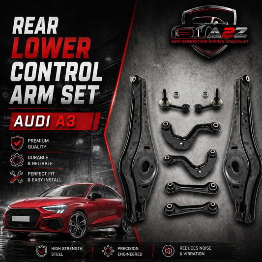 Rear Lower Control Arm (Set Of 8) 1K0505465C 1K0505323N 1K0501530B 1K0501529F 1K0505311H Compatible with AUDI A3 Limousine (8VS, 8VM) | A3 / S3 & Q3 (8UB, 8UG) & TT (8J3)