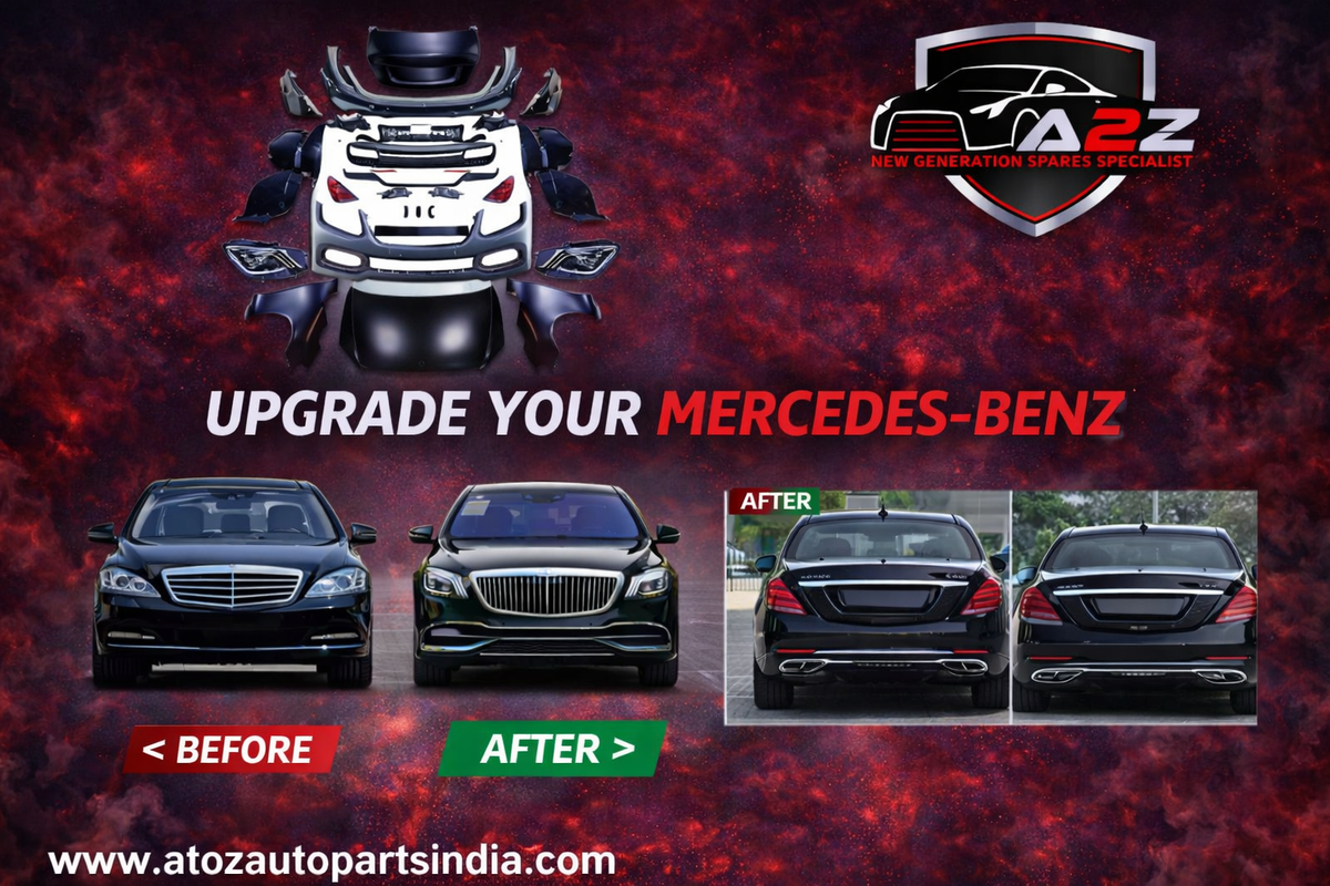 A To Z Compatible With Mercedes Benz S Class W221 (2006-2014) Το W222 Lci Maybach Upgrade Facelift Conversion Body Kit Bumper Hood Headlight Taillight CC-8545 (Shipping Cost Not Included In Price)