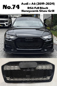 RS6 Full Black Honeycomb Show Grill Compatible With  Audi A6 C8(2019-23) Tag No.74