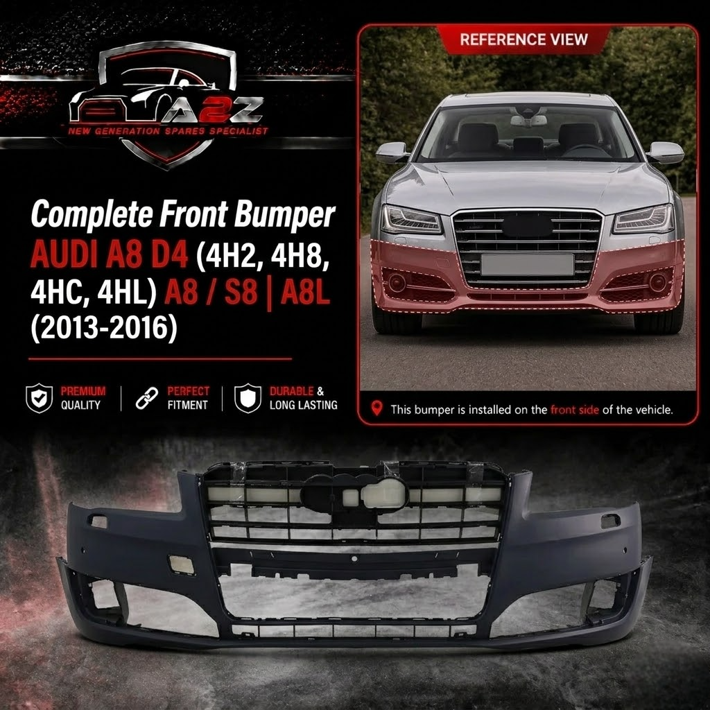 Front Rear Bumper 4H0807065J 4H0807065JGRU Compatible With AUDI A8 D4 (4H2, 4H8, 4HC, 4HL) | A8 / S8 | A8L (2013-2016) Tag No.62