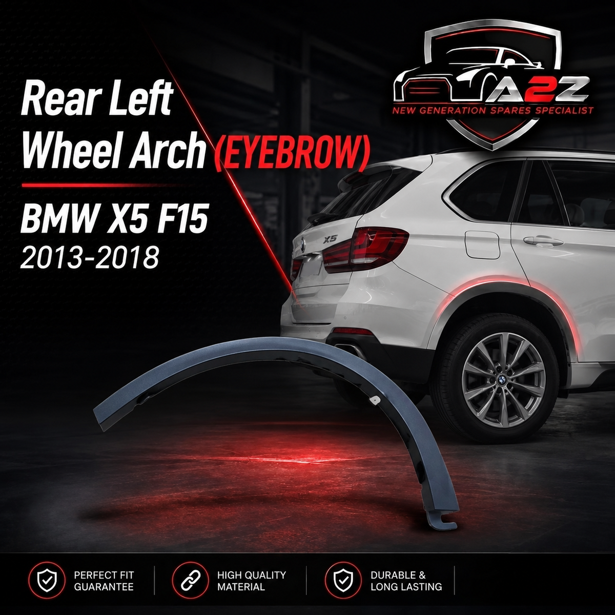 Rear Left Wheel Arch (EYEBROW) 51777294372 Compatible With BMW X5 F15 2013-2018 Tag-EY-44