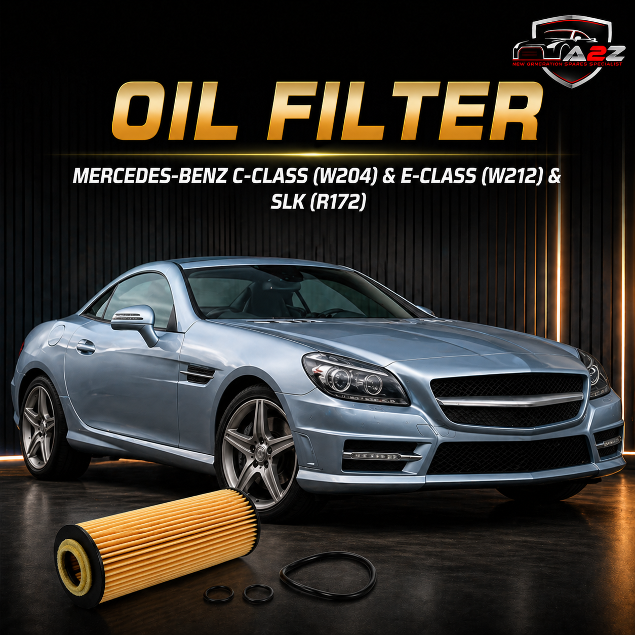 Oil Filter E207H D221 & 2711800309 & OX183/5D 2711800409 A2711800409 A2711800509 Compatible With MERCEDES-BENZ C-CLASS (W204) & E-CLASS (W212) & SLK (R172) Tag : 102