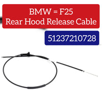 Hood Release Cable 51237210728 Compatible With BMW X3 X4 F25 F26