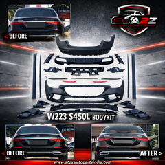 A To Z Compatible With Mercedes Benz S Class W223 (2021-2025) Car Upgrade To S450 Amg Bumper Body Kit Front After Lip Diffuser Exhaust Tips Fog Gril Cover Grill CC-8918 (Shipping Cost Not Included In Price)