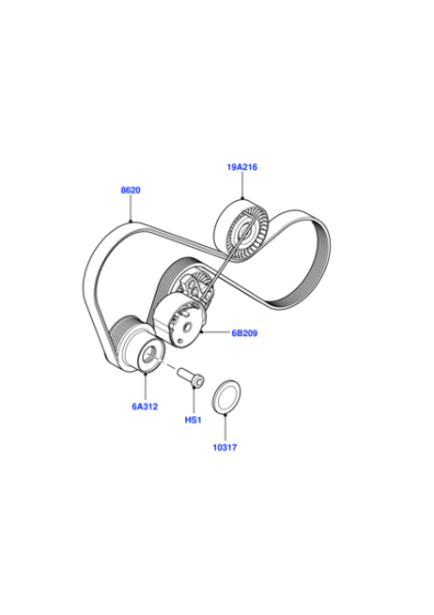 Main Drive Belt LR003570 Compatible With LAND ROVER DISCOVERY SPORT (L550) RANGE ROVER EVOQUE (L538)