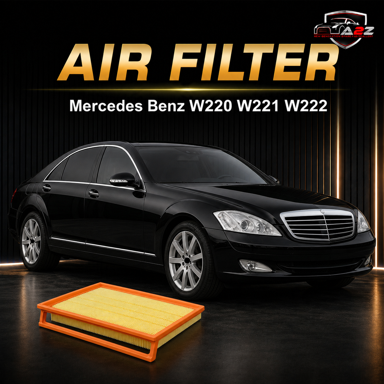 Air Filter 2750940104 Compatible With Mercedes Benz W220 W221 W222