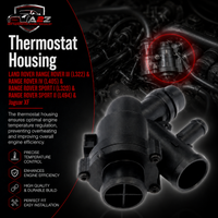 Thermostat Housing LR035124 AJ812976 Compatible With LAND ROVER RANGE ROVER III (L322) & RANGE ROVER IV (L405) & RANGE ROVER SPORT I (L320) & RANGE ROVER SPORT II (L494) & Jaguar XF Tag No.139