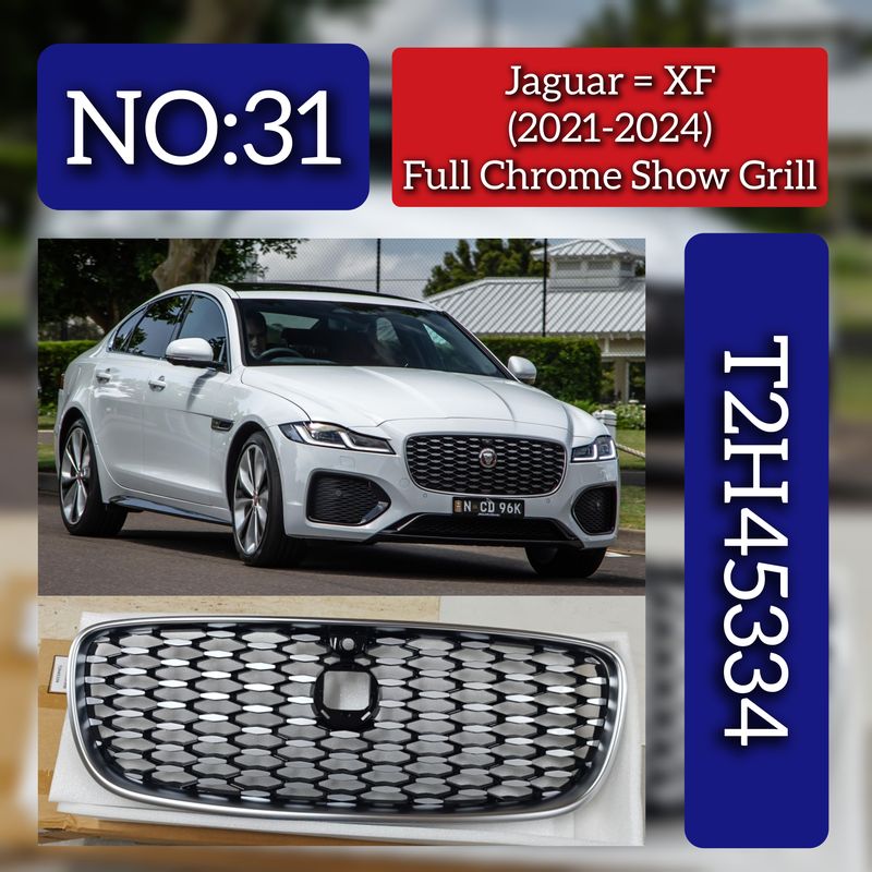 Full Chrome Show Grill T2H45334 Compatible With Jaguar XF (2021-2024) Tag No.31