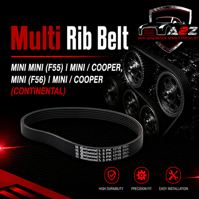 Multi Rib Belt 6PK1715 11288573252 11287649371 11288479475 11288573253  Compatible With MINI MINI (F55) | MINI / COOPER, MINI (F56) | MINI / COOPER (CONTINENTAL)