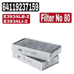 Air Filter  E3934LI-2 & 64119237159 & LA873/S Compatible With BMW X3 (F25)Tag 80