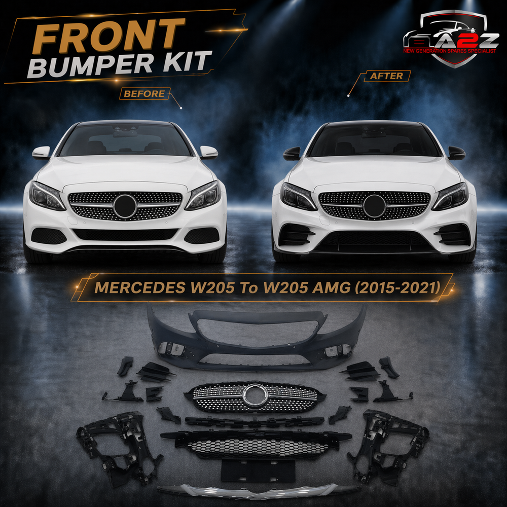 Front Bumper Kit Compatible With Mercedes Benz W205 Upgrade To Mercedes Benz AMG W205 (2015-2021) Tag No.FBK.201 (Shipping Cost Not Included In Price)