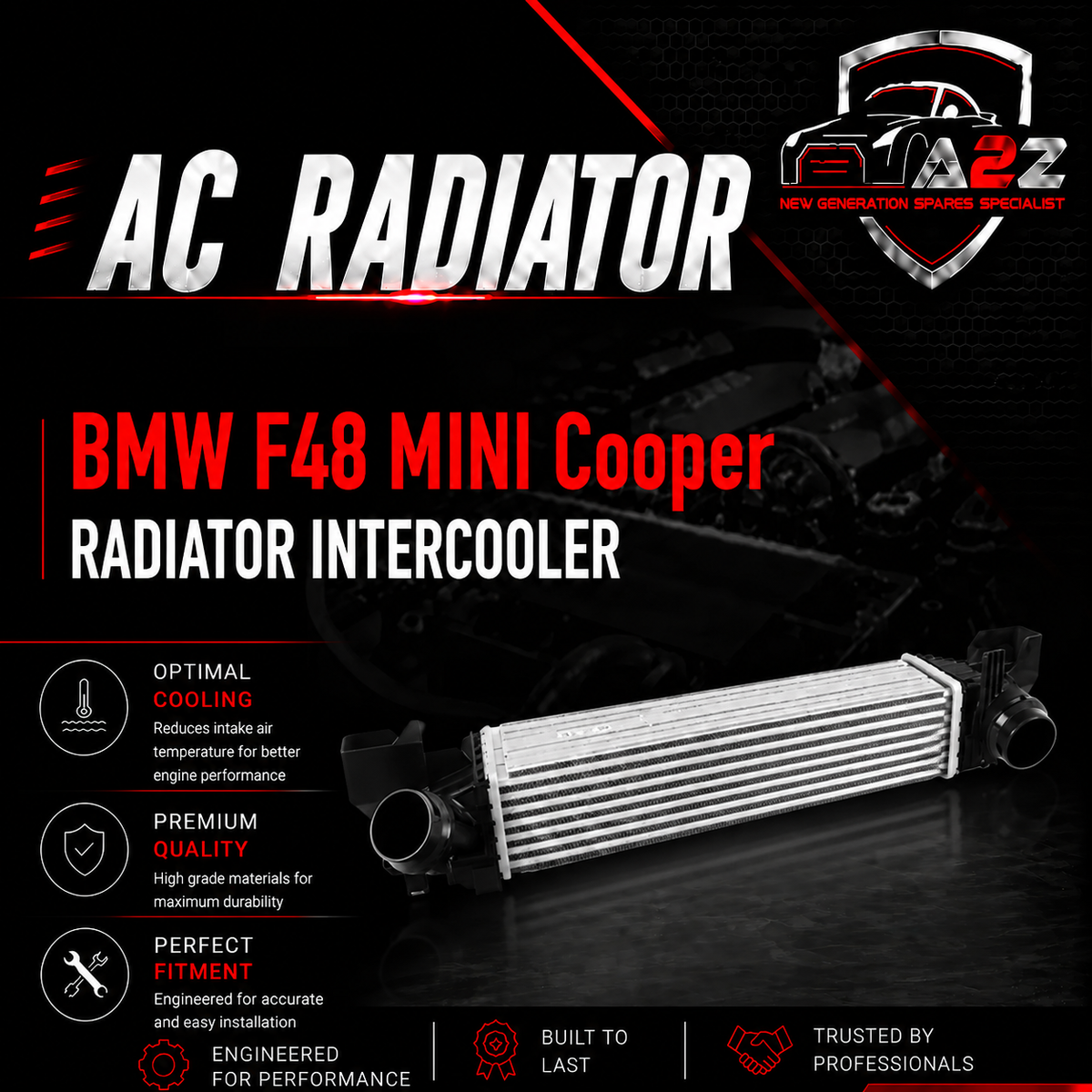 Radiator Intercooler 17517617597 Compatible With BMW F48 MINI Cooper