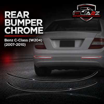 Rear Bumper Chrome Left 2048850921 & Right 2048851021 Compatible With Mercedes Benz C-Class (W204) (2007-2010) Tag No.282