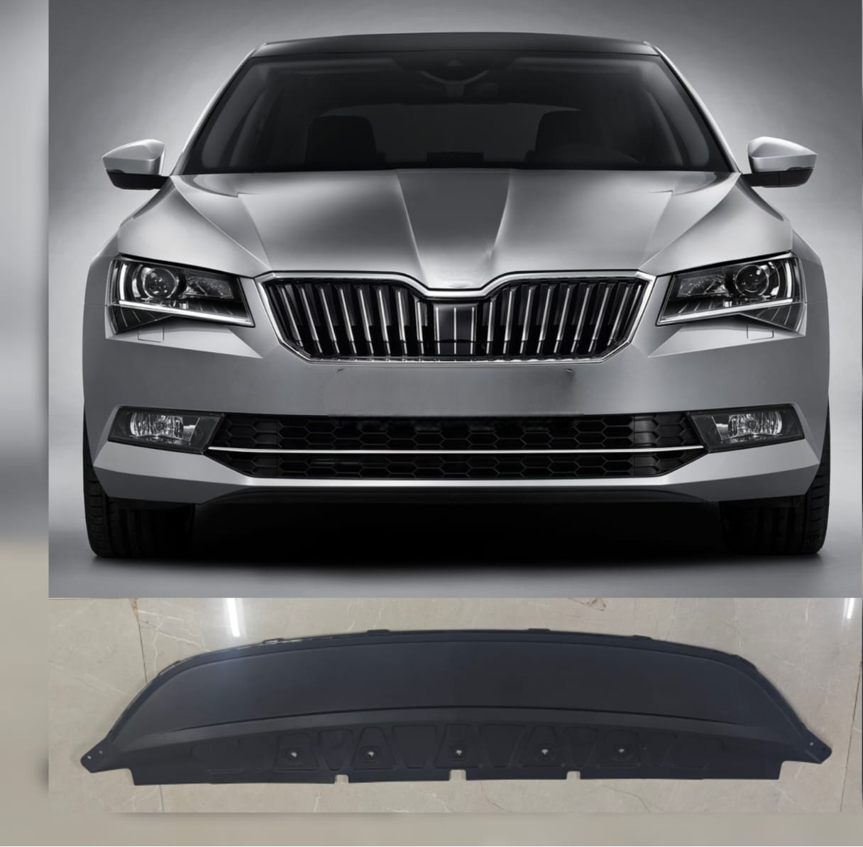 Front Bumper Spoiler 3V0807061 Compatible With Skoda Superb (2015-2018) Tag No.1162