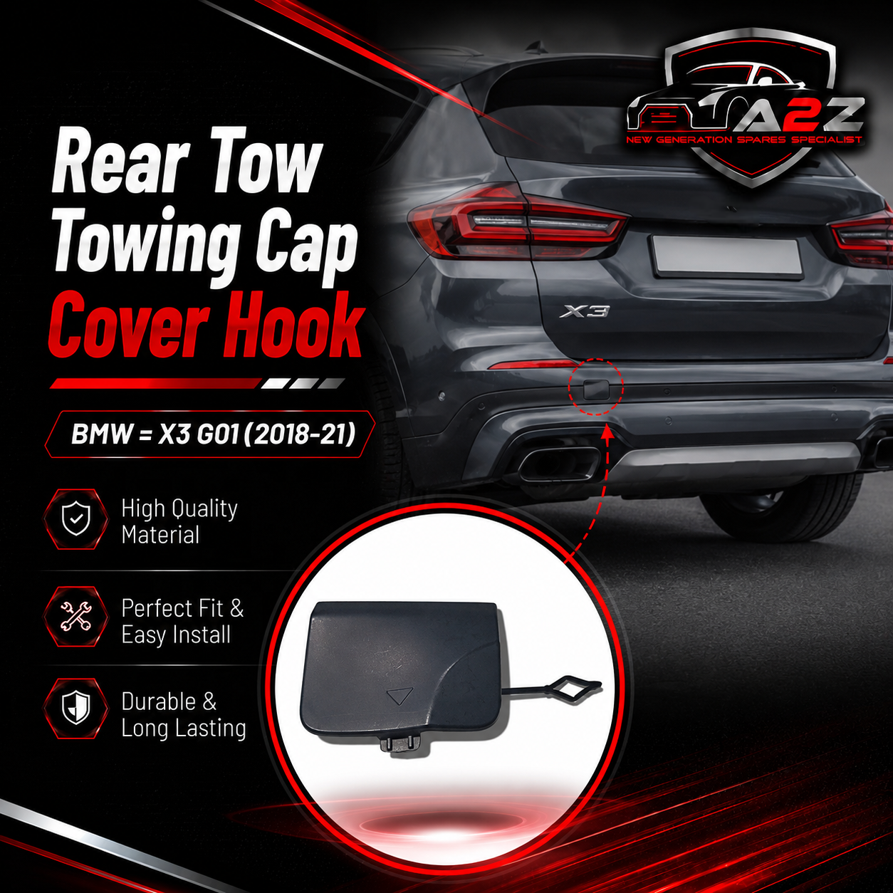 BMW = X3 G01 (2018-21) Rear Towing Cap.Ref No 51127953954 Tag 507