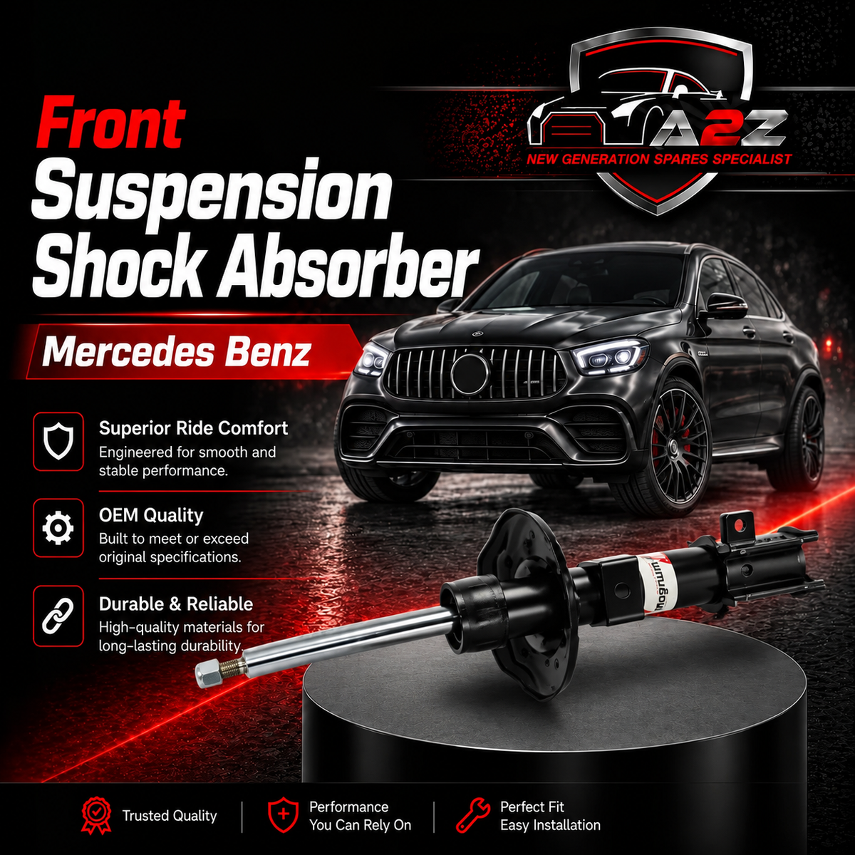 Front Suspension Shock Absorber Left & Right 4533230300 Compatible With Mercedes Benz