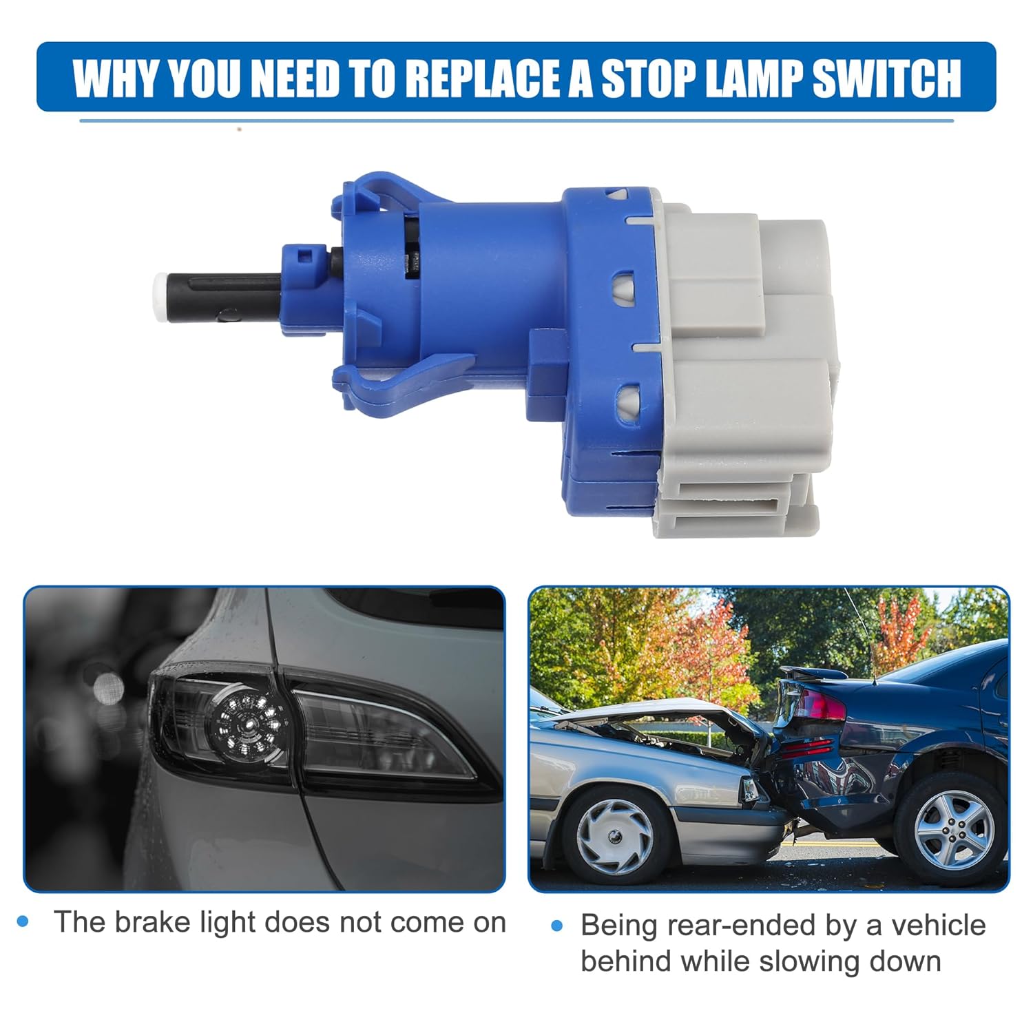 Brake Pedal Stop Switch C2P14525 Compatible With JAGUAR & XF I (X250) & XJ (X351) & XK II Convertible (X150) & XK II Coupe (X150)