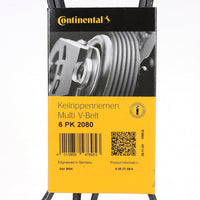 Multi Rib Belt 6PK2080 11287786075  11282339100 11282339148 2339100 2339148 Compatible With BMW 5 (E60) 7 (E65, E66, E67) (CONTINENTAL)