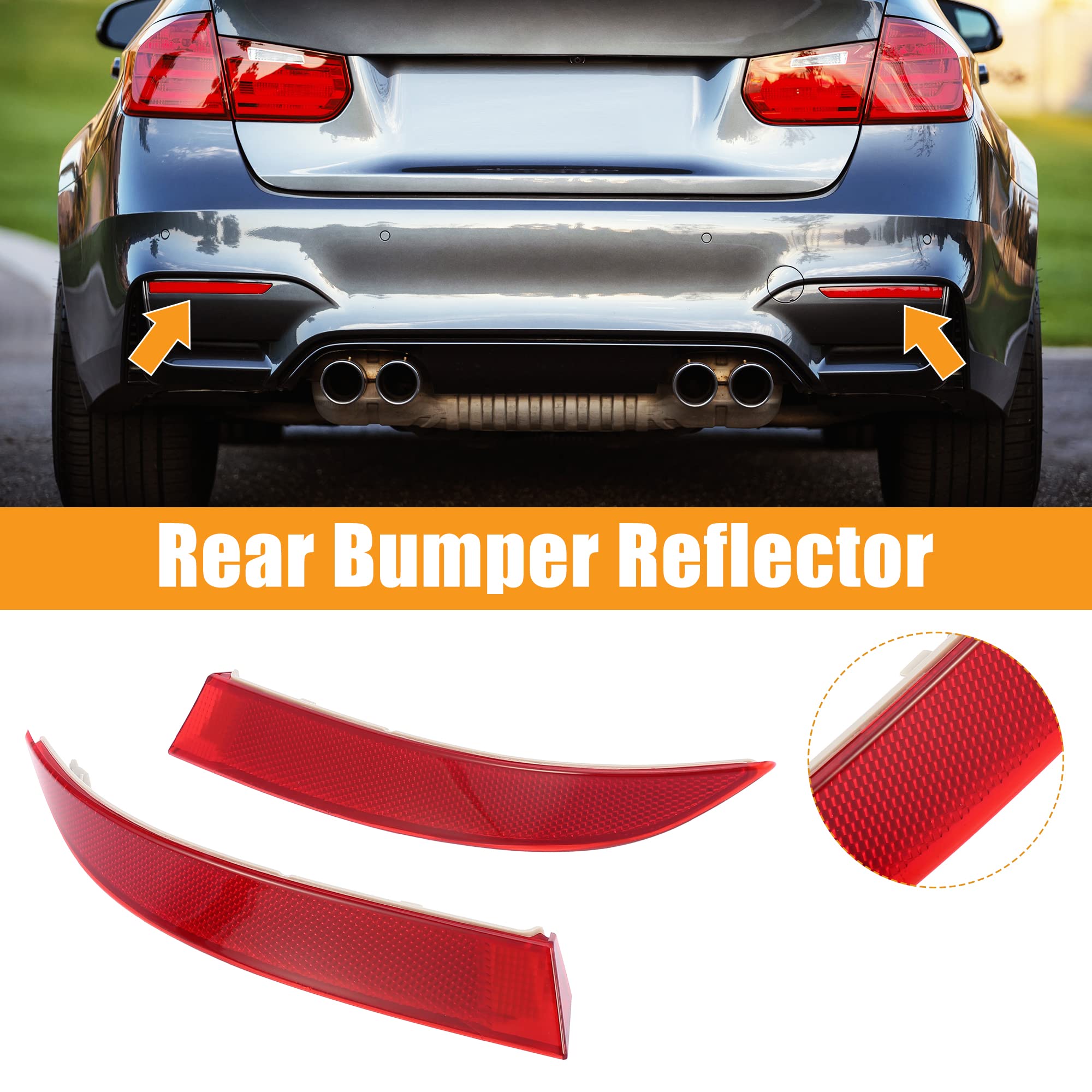 Rear Bumper Reflector Compatible With BMW X5 E70 LCI Rear Bumper Reflector Left 63147240997 & Right 63147240998 Tag-RB-57