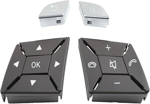 Black+Silver-Square Steering Wheel Switch Control Buttons 1669052800 1669052900 Compatible with MERCEDES BENZ GL-CLASS W166 & ML-CLASS W166 & G Class  W463 & GLC C218