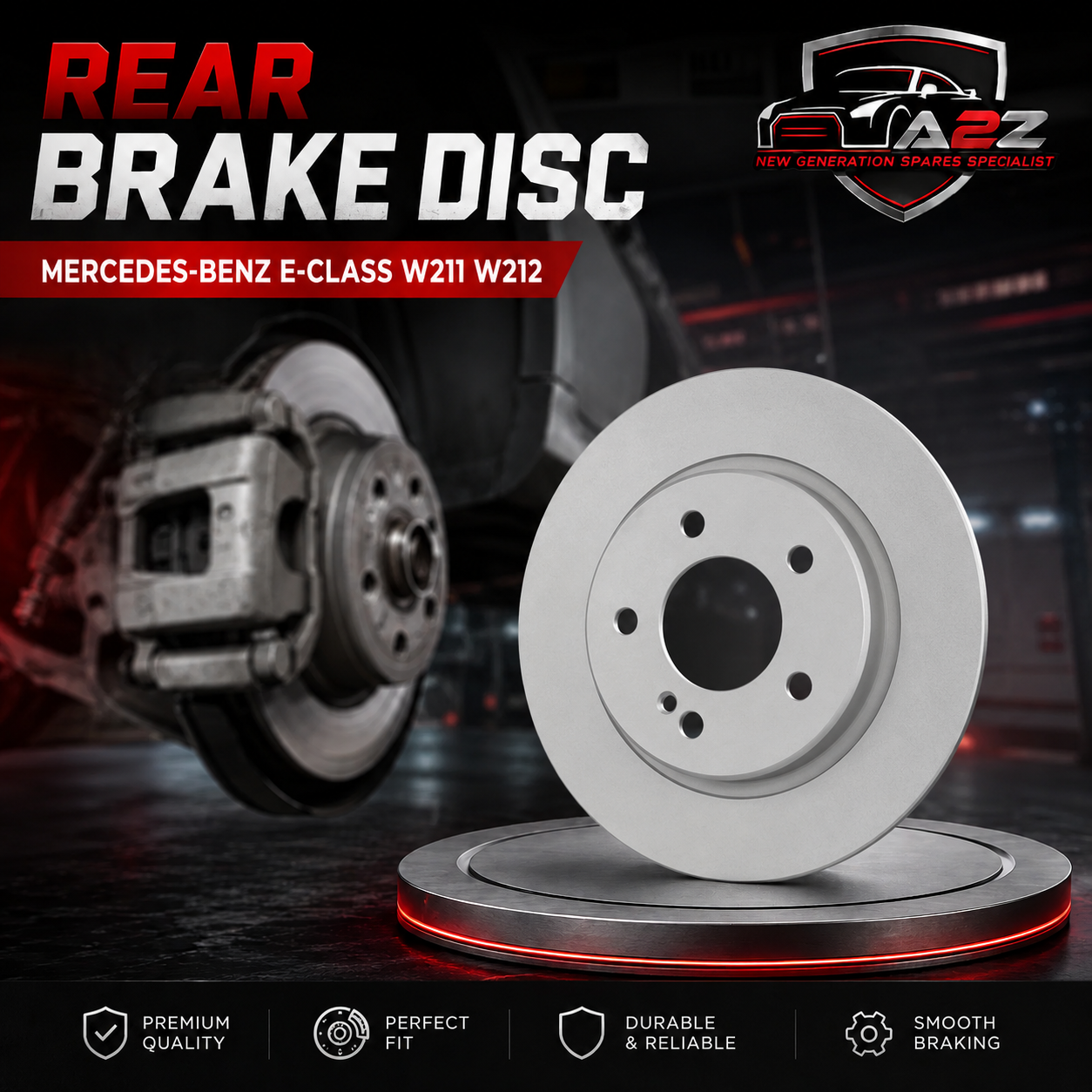 Rear Brake Disc Set A0004231012 A2114230712 Compatible With MERCEDES-BENZ E-CLASS W211 W212