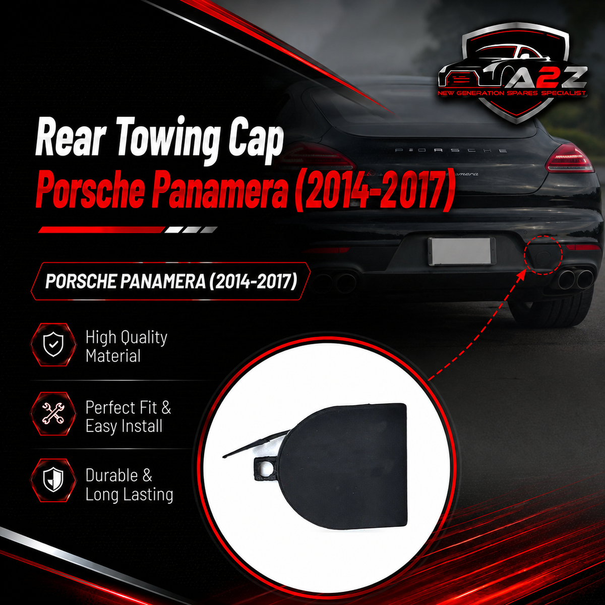 Rear Towing Cap 97050580301 Compatible With Porsche Panamera (2014-2017) Tag No.144