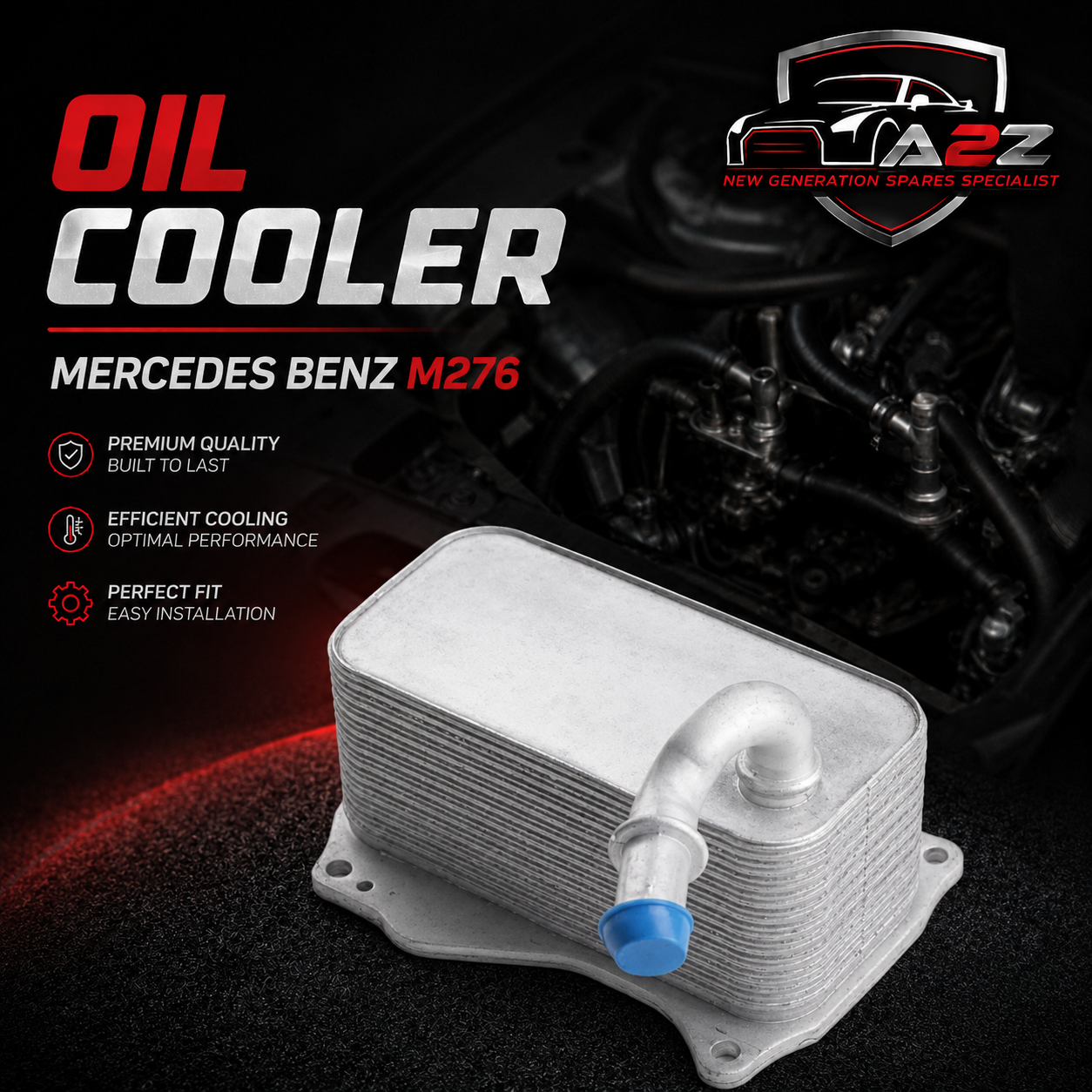 Oil Cooler 2761880001 Compatible With Mercedes Benz M276