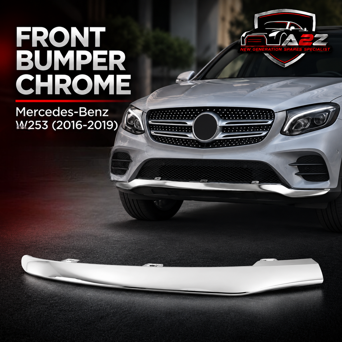 Front Bumper Chrome Left 2538852700 & Right 2538852800 Compatible With Mercedes-Benz GLC-CLASS W253 (2016-2019) Tag No.266