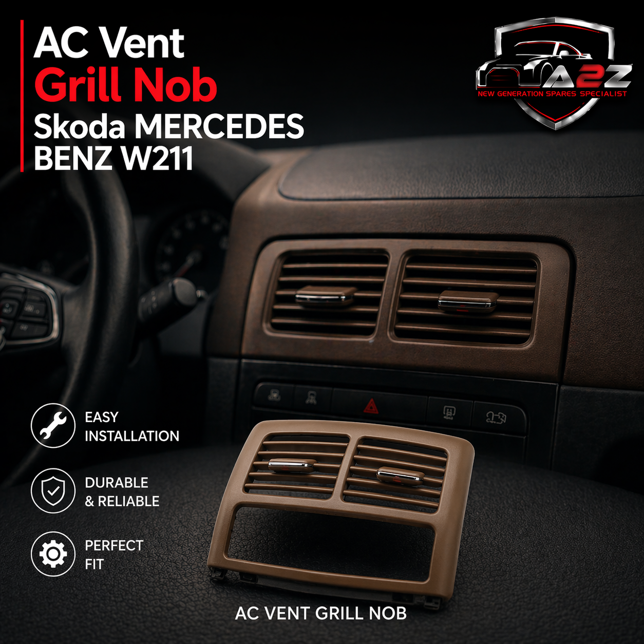 Ac Vent Grille Center 211830854 & Right & Left & Rear 2118310060 Compatible With MERCEDES BENZ E-CLASS W211 & CLS C219
